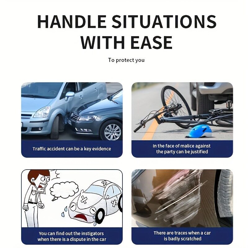 Stick-On Hidden Driving Recorder, Compact and Does Not Take up Space, Dual-Lens Loop Recording in Front of the Car and Inside the Car