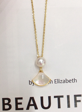 珍珠小裙子天然淡水珍珠吊坠海贝贝母舞裙珍珠项链生日礼物