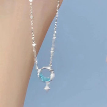 Star and Moon Necklace Silver Dreaming Galaxy Moon Necklace Women's Clavicle Chain Light Luxury Niche ins Best Friend Gift