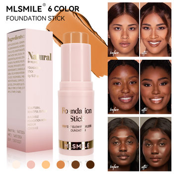 MLSMILE cross-border special 6-color foundation stick waterproof sweat-proof brightening concealer stick light matte foundation liquid