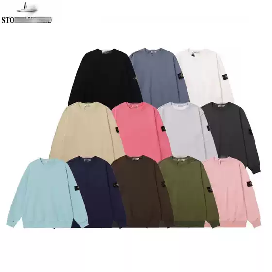 Cross-Border Ston Island Basic Model Stone Stone Badge Pullover Hoodie Ius Island Loose Fit