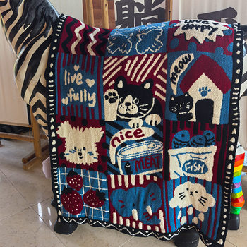 Cartoon Blanket Office Nap Blanket Half Velvet Sofa Blanket Class a Air Conditioning Blanket Level 4 Thickeneded Mother and Baby Level