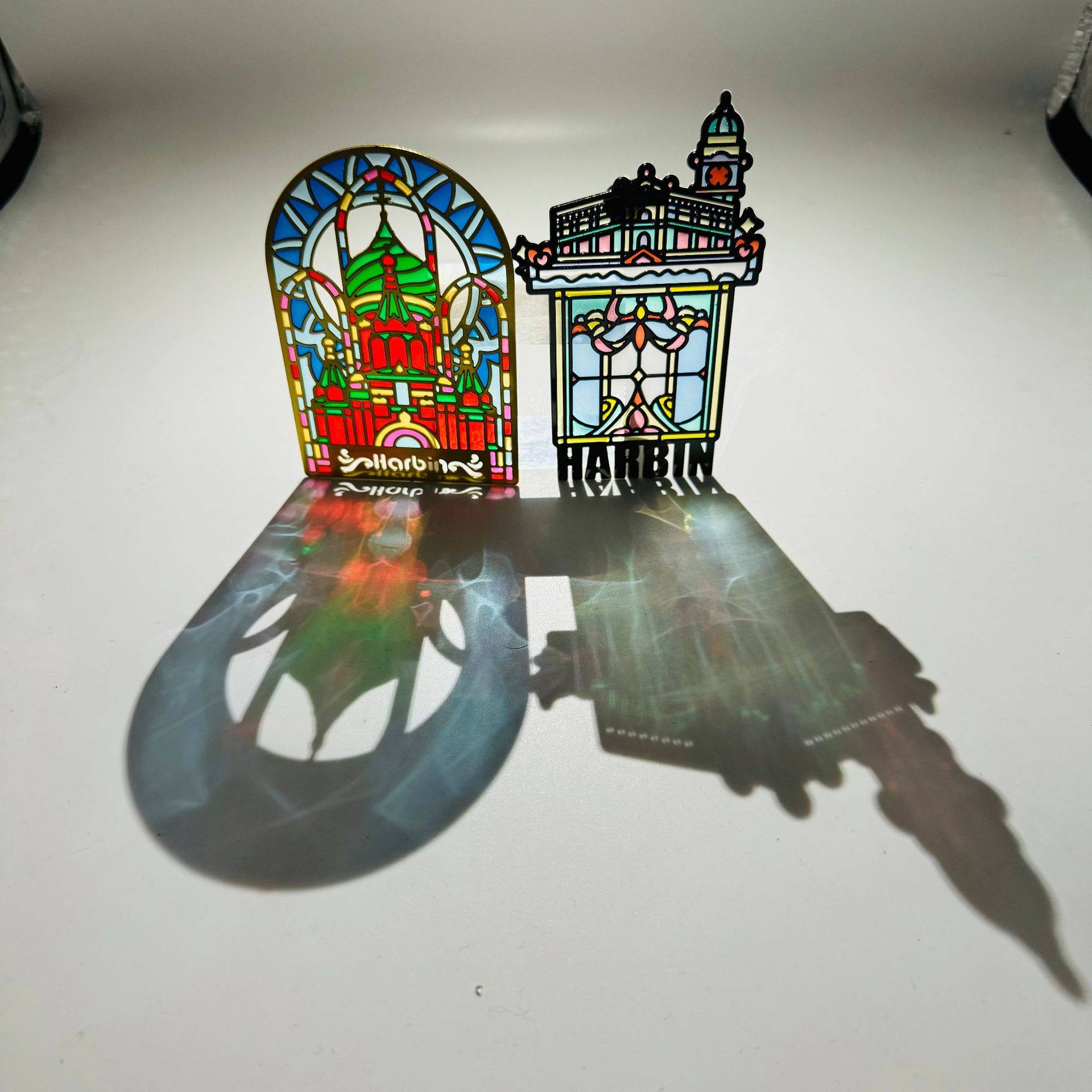 Transparent glass paint bookmark customization creative cultural and creative gifts customization metal hollow translucent color bookmark customization