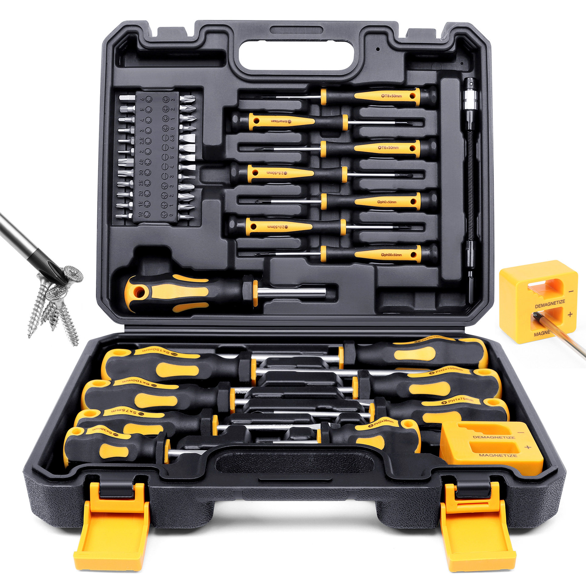 43-piece Magnetic Screwdriver Set Tools with Box Cross-Polic...