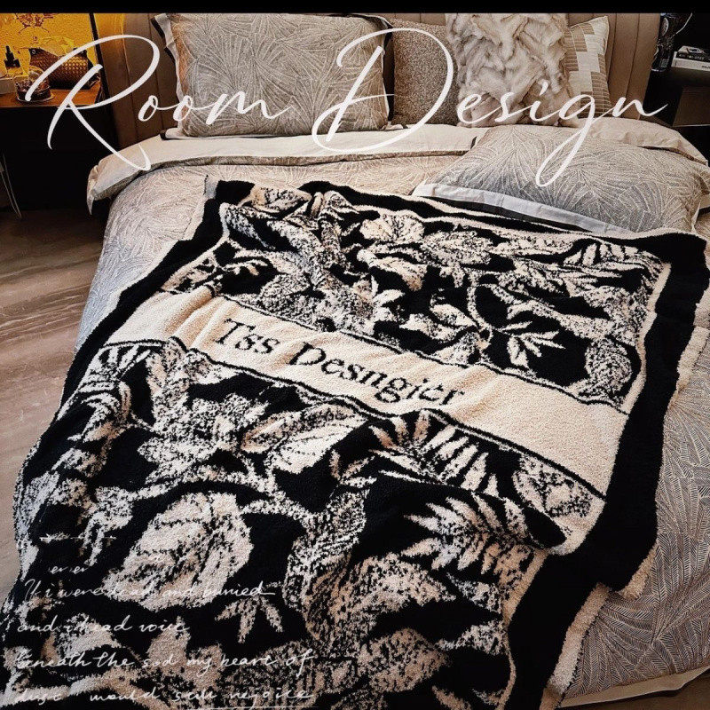 Ins Retro Blanket Half Knitted Sofa Air Conditioner Office Lunch Break Living Room Leisure Nap Blanket Blanket