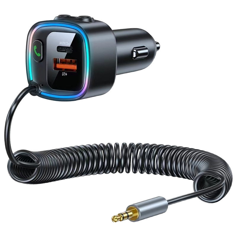 Car Bluetooth FM Charger with Audio Line Two-in-One Cross-Border E-Commerce Explosions AliExpress Amazon Car Express
