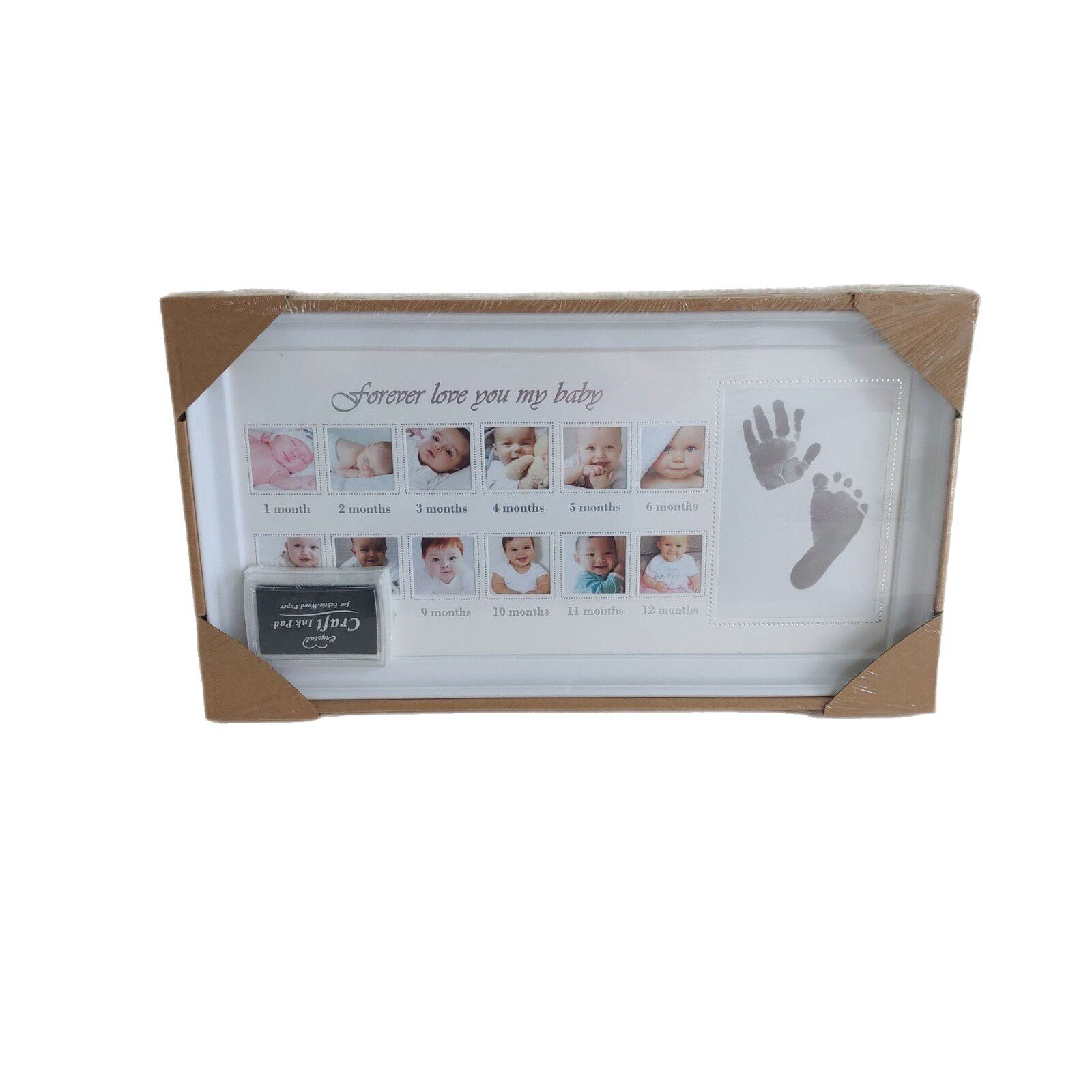 Cross-Border Hand and Footprints Baby One-Year Anniversary Table Photo Frame Birthday One-Year-Old Growth Commemorative Photo Frame Creative Gift