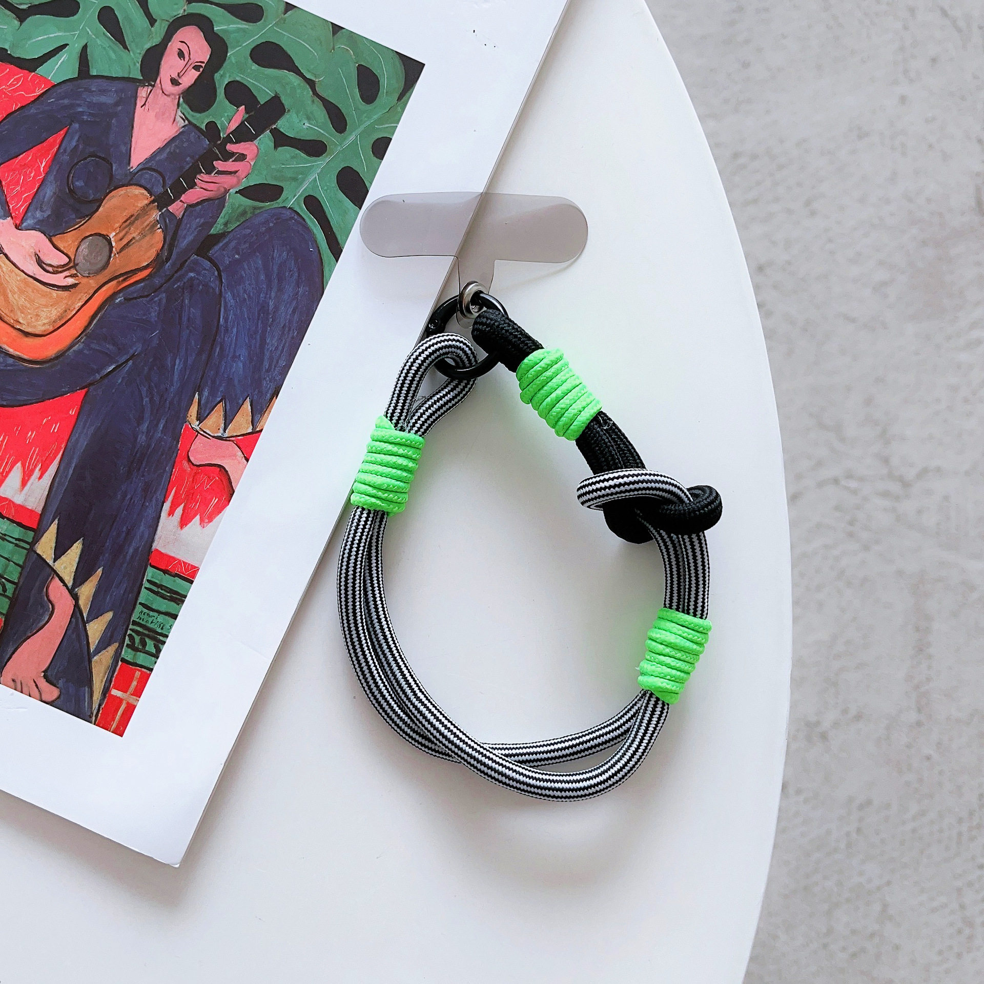 适用各种手机壳配件吊挂坠拼彩色短挂绳双边双头锁扣带卡片装饰品