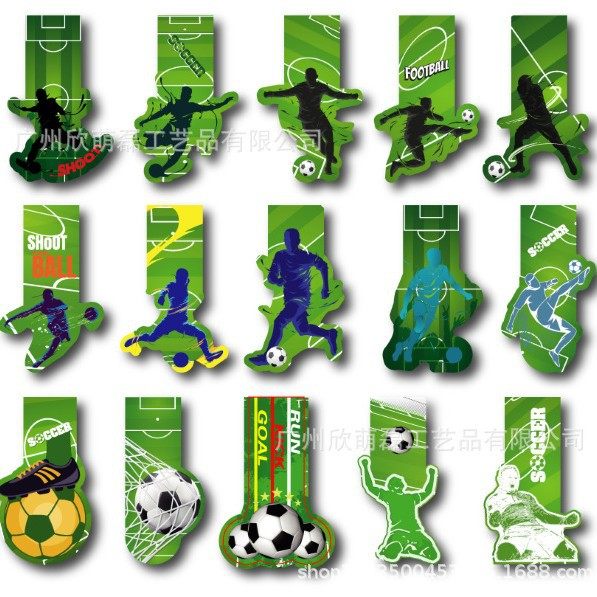 Hot-Selling Amazon Magnetic Bookmarks World Cup Football Cross-Border E-Commerce Supply Chain Guangzhou Manufacturer Magnetic Stickers