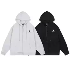 2025 Trendy Brand Aj Trapeze Velvet Sweatshirt Jacket Men and Women Couple Tops Hoodie Embroidered Jacket Export Wholesale