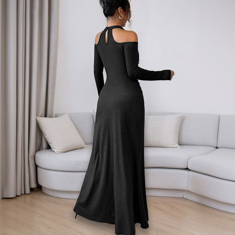 Elegant Black Lace Bodycon Dress for Women Long Sleeve Slim Fit Spring Summer Style Wholesale Available