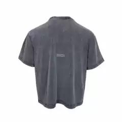 AC Style Pure Cotton Transparent Small Label Suede Texture Solid Color Washed Vintage Cleanfit Unisex Short Sleeve T-Shirt