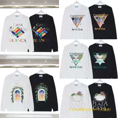 Devil Island 2023 Autumn/Winter New Arrival Casablanca Star Castle Letter Logo Print Crew Neck Sweatshirt