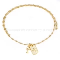 Golden star cross necklace with diamond