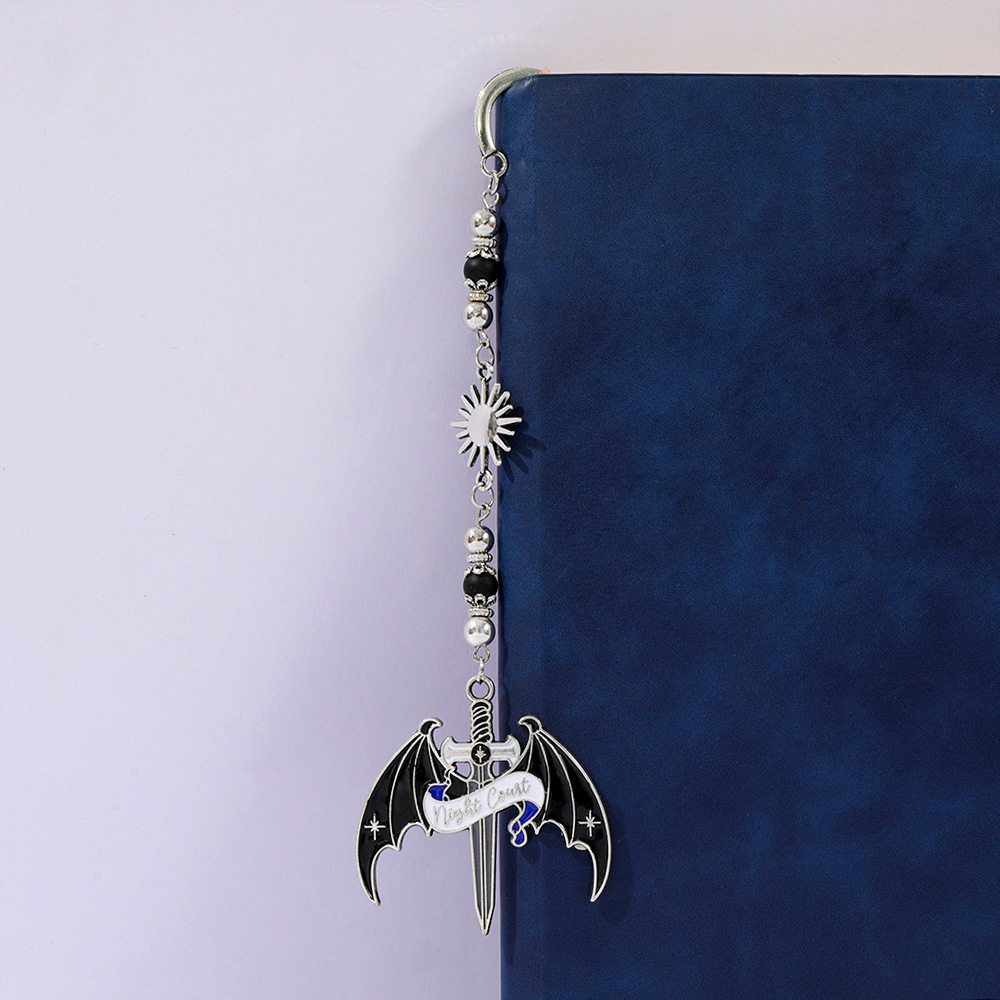Acotar Novel Series Batboy Bat Bookmark Dark Gothic Punk Bat Wings Beaded Bookmark