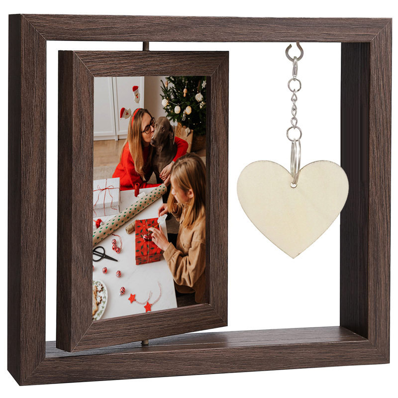 Creative double-sided rotating 6 inch photo frame table lovers photo commemorative birthday gift ornaments wholesale