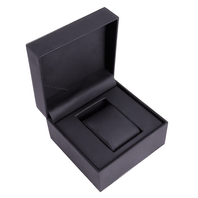 Factory spot wholesale plastic embryo watch box Black single flip watch box jewelry box printable logo watch packaging