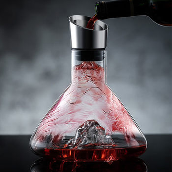 Waterfall-Style Quick Red Wine Decanter for Home Use, Iceberg Base Crystal Glass Filter Wine Decanter, Light Luxury Style