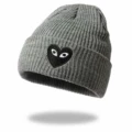 Heart gray hat black embroidery