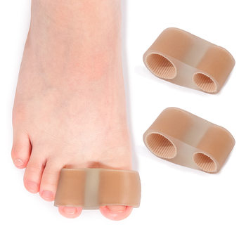 Double Toe Separator Thumb Valgus Big Foot Bone Overlapping Toe Separator Men and Women Fiber Double Hole Toe Orthosis