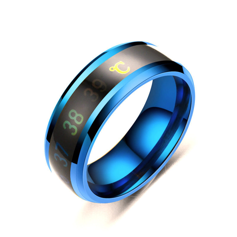 Fashion New Internet Celebrity Temperature Ring Automatic Induction Smart Temperature-Sensitive Color-Changing Ring Couple Ring Wholesale in Stock