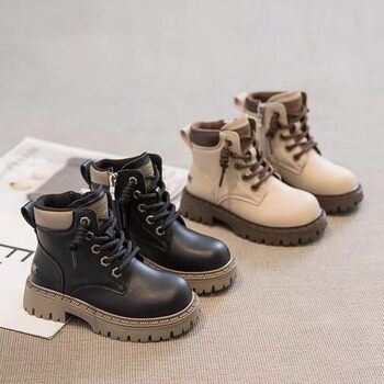 Children's martin boots spring and autumn 2024 new boys' short boots wholesale girls' boots big children's autumn leather boots children's shoes