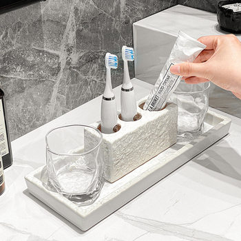 Hotel bathroom bathroom wash table bathroom mouthwash Cup tray aromatherapy jewelry storage plate storage rack