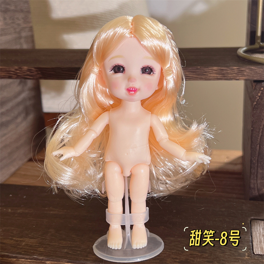 8分16-17厘米素体裸娃3D真眼13关节表情娃换装可爱小娃娃女孩玩具