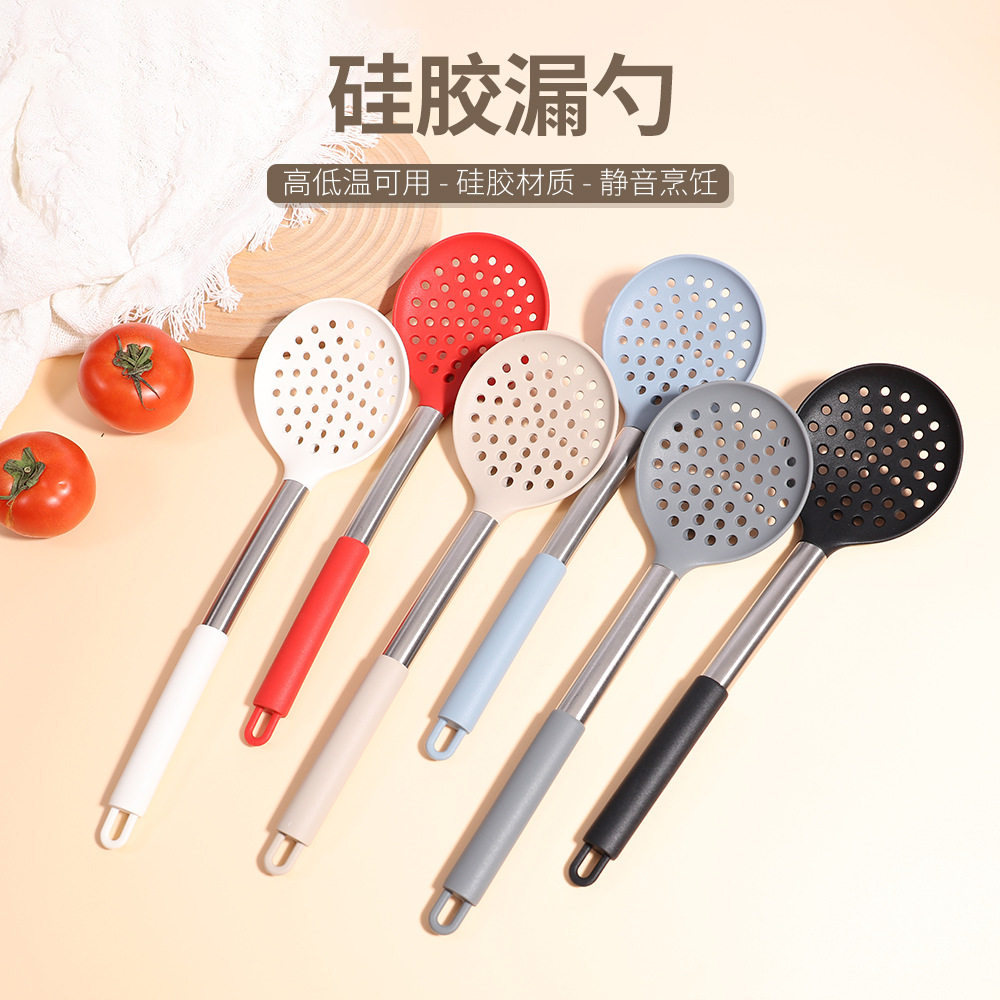 Supply stainless steel handle silicone spatula spoon food grade baking tools silicone kitchenware 15 pieces suit wholesale