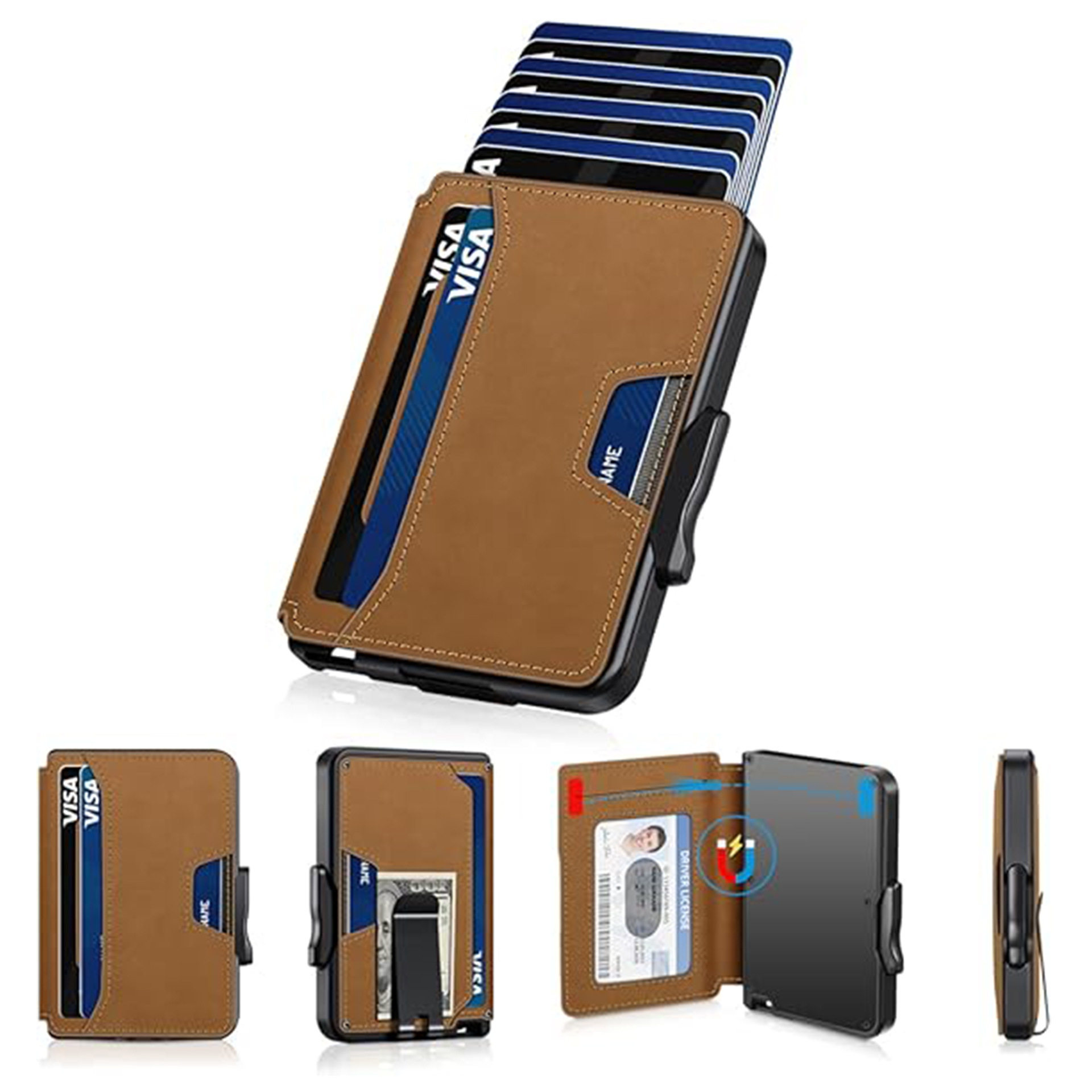 Customized Ultra-Thin Large-Capacity Metal Card Holder Normcore Rfid Anti-Theft Card Holder Portable Multi-Functional Men's Wallet