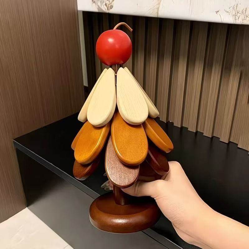 A Tree High-End High-Temperature-Resistant Household Creative Ornaments High-End Tea Cup Pot Holder Christmas Tree Insulation Pad Anti-Scalding Desktop