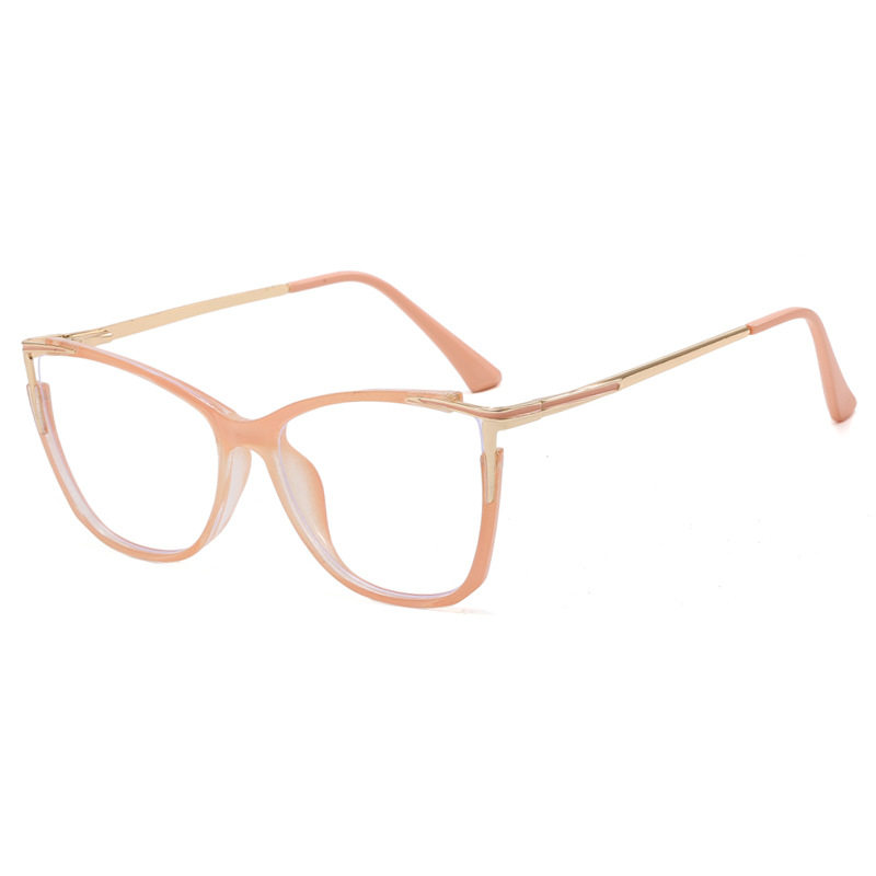 Kedun Retro Style Large Frame Cat-Eye Glasses Frame 2023 New Model Can Be Fitted with Prescription Lenses, Non-Prescription Lenses, Blue Light Blocking, Ins-Style Glasses