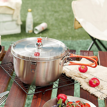 Outdoor 304 stainless steel micro-pressure cooker portable high altitude non-stick pressure cooker picnic camping pot factory wholesale price