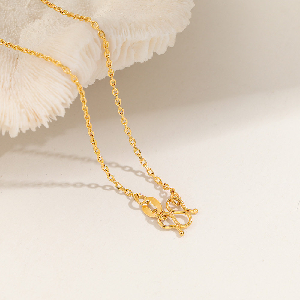 钛钢不掉色M扣蛇骨链2024新款项链女简约颈链百搭通勤素链锁骨链