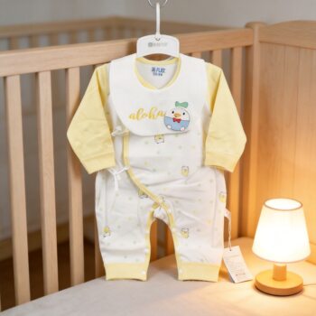 Spring and Autumn Newborn Butterfly Clothes Cotton Wool Seamless Three-Dimensional Cartoon Baby Romper Crawling Suit 52~59 # Long Sleeves
