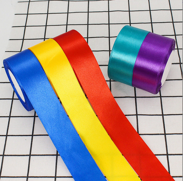 Manufacturer Wholesale 2.5cm Polyester Ribbon Gift Packaging Ribbon Baking Ribbon Wedding Decoration Ribbon