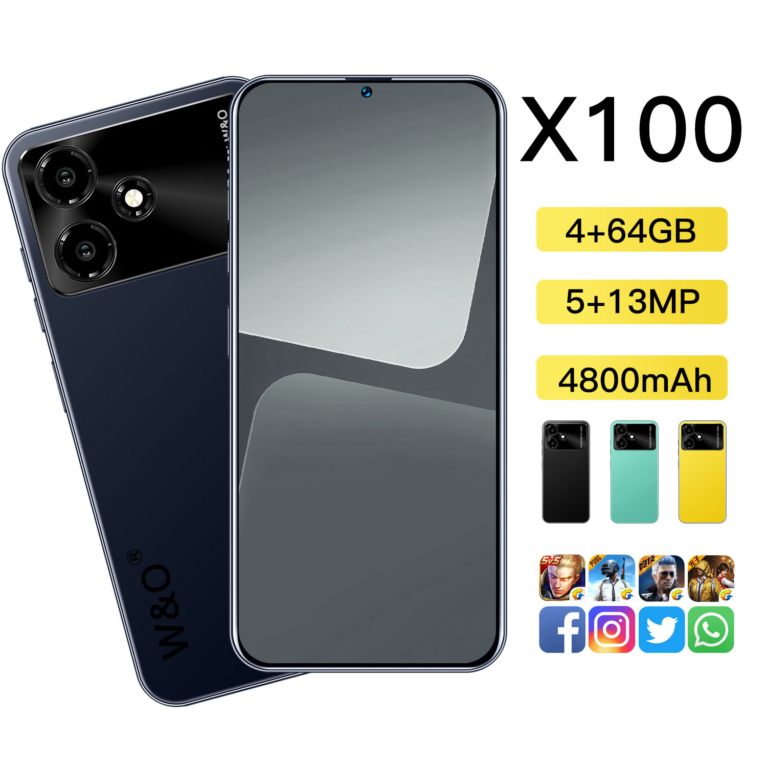 W&O X100  6.8寸超大屏3+32G安卓4G智能手机 跨境现货 16+512G