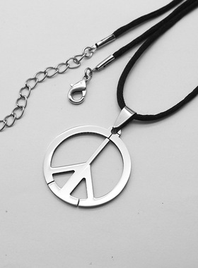 欧美百搭项链吊坠和平标志符合