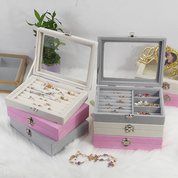 Manufacturer Spot Wholesale Velvet Small Jewelry Box Ring Earrings Pendant Storage Box Jewelry Storage Box Jewelry Box