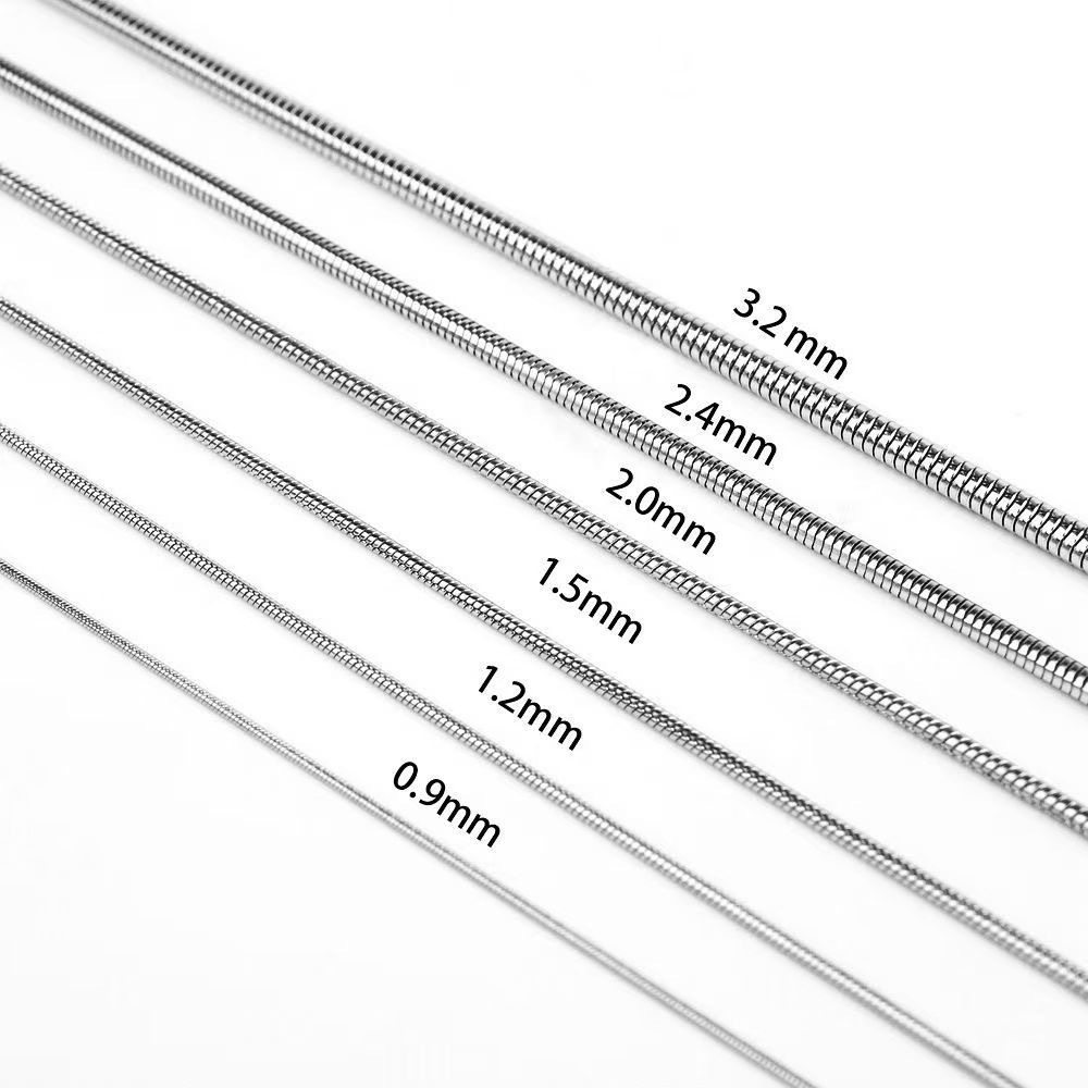 Stainless Steel Square Snake Bone Chain Titanium Steel Necklace Men's and Women's Trendy DIY Jewelry Accessories European and American Cross-border Pendant Matching Chain