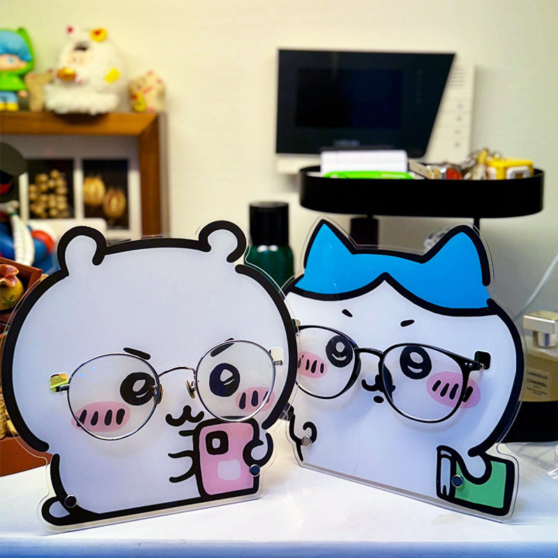 Jiyika Wow Glasses Frame Acrylic Hairpin Glasses Placement Storage Bracket Cartoon Small Eight Desktop Ornaments Stand