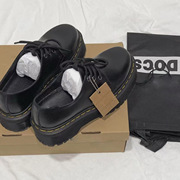 British style jk Mini Yang with small leather shoes women's 2025 round head muffin thick bottom 3-hole 1461QUAD Martin shoes