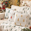 Imitation Rabbit Fur Plush Pillow Cover Christmas Tree Embroider Living Room Sofa Cushion Cushion Christmas Atmosphere Decoration