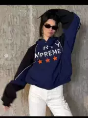 Cross-Border Amazon 2026 Spring New Casual Loose Versatile Letter-Print Hooded Jacket Baseball Jacket
