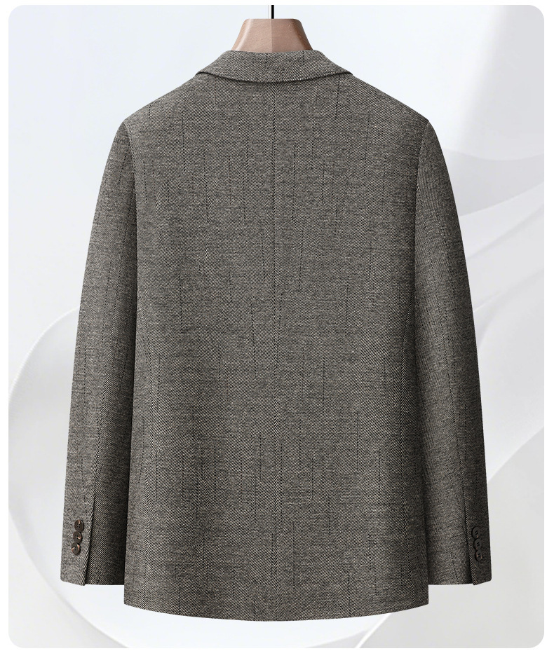 Áo blazer nam pha len dày dặn dáng ôm vừa, không cần là, giặt máy được — Cà phê Jindian, thanh niên màu xám