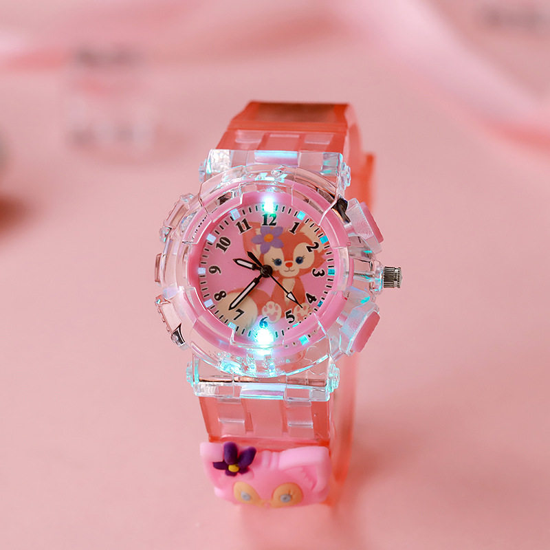 Children's Watch Cartoon Colorful Kuromi Luminous Electronic Watch Female Primary and Secondary School Student Digital Pointer Quartz Watch