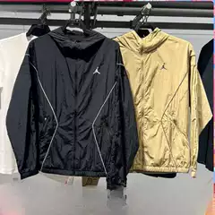Cross-Border Export Aj Spring & Fall Outdoor Sports and Leisure Hooded Pure Color Embroidered Logo Flying Man Windbreaker Couple Style Thin and Breathable