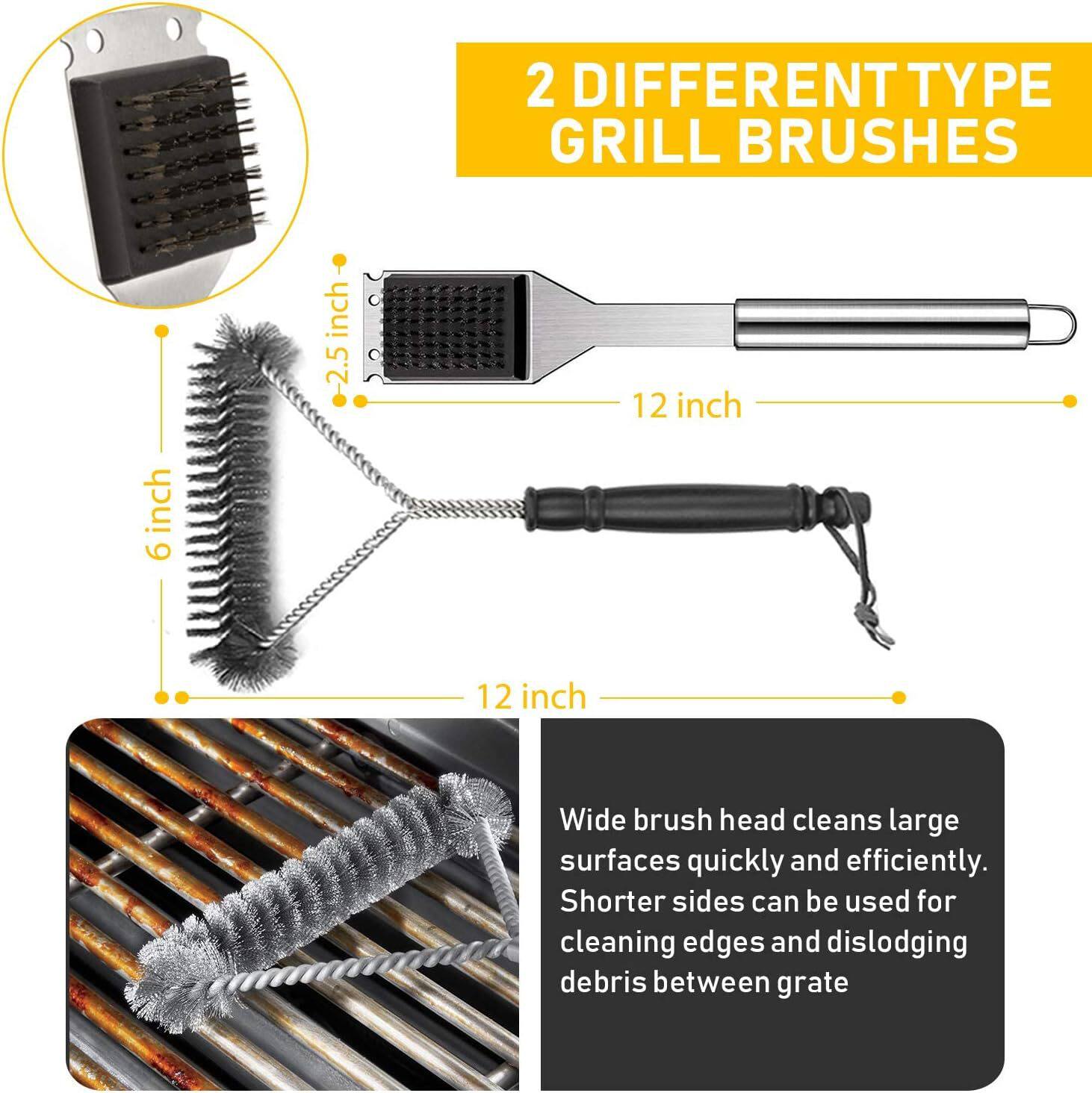 Amazon Stainless Steel Large Tube Handle Cloth Bag BBQ Tools Outdoor BBQ suit BBQ Tool Combination