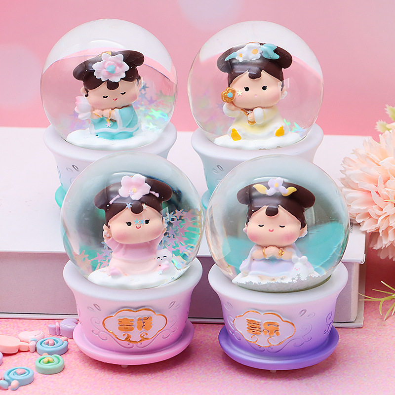 ลูกแก้วคริสตัลเรืองแสงขนาดเล็ก ลายปลาคาร์ฟโบราณ สไตล์นีโอ-คลาสสิก ของขวัญวันเกิดสำหรับผู้หญิง จำหน่ายปลีกและส่ง