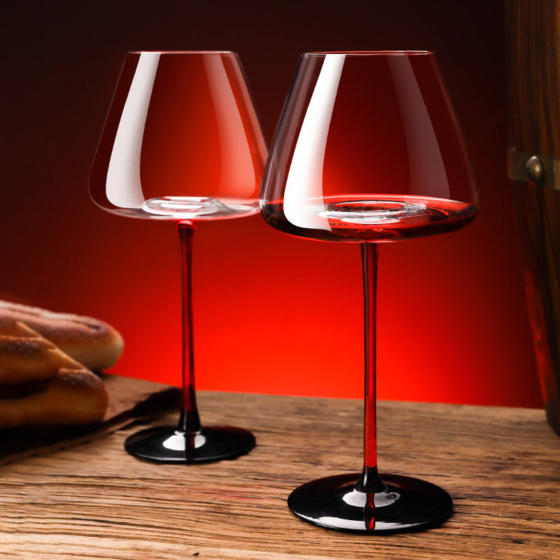 Red Bow Tie Burgundy Wine Glass Accessible Luxury Crystal Glass Goblet Red Wine Glass Big Belly Wine Glass High-End Set